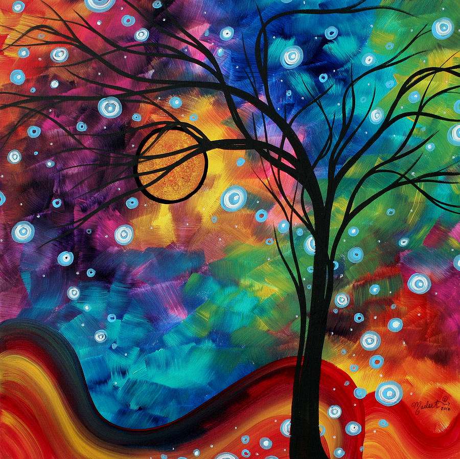 Painting trees moon jigsaw puzzle online