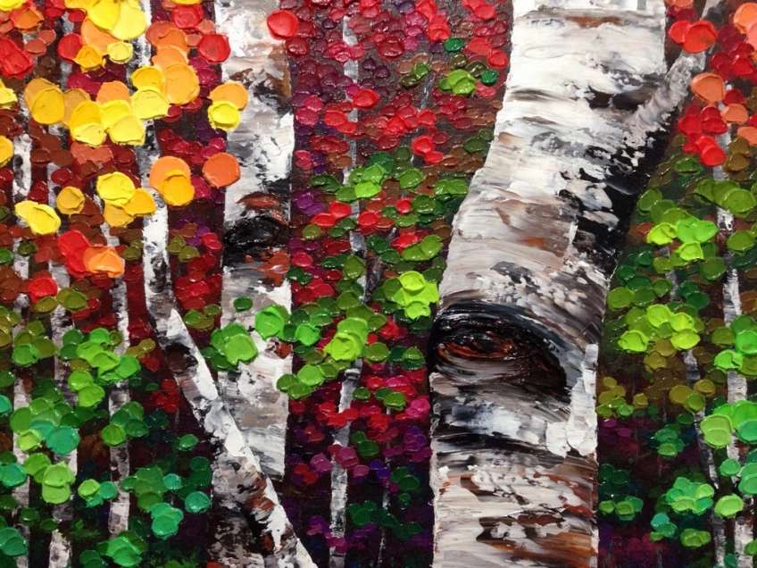 Fák festése ősszel online puzzle