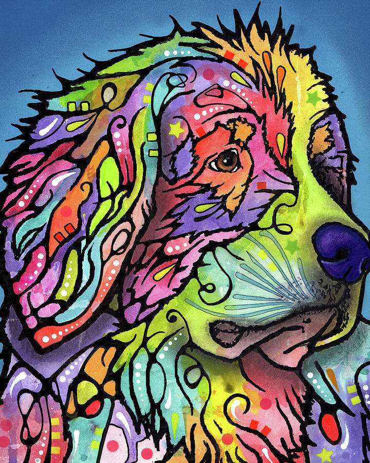 Peinture chien coloré puzzle en ligne