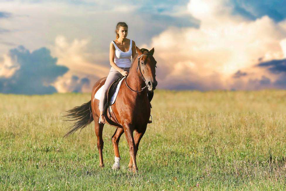 Женщина с лошадью онлайн-пазл