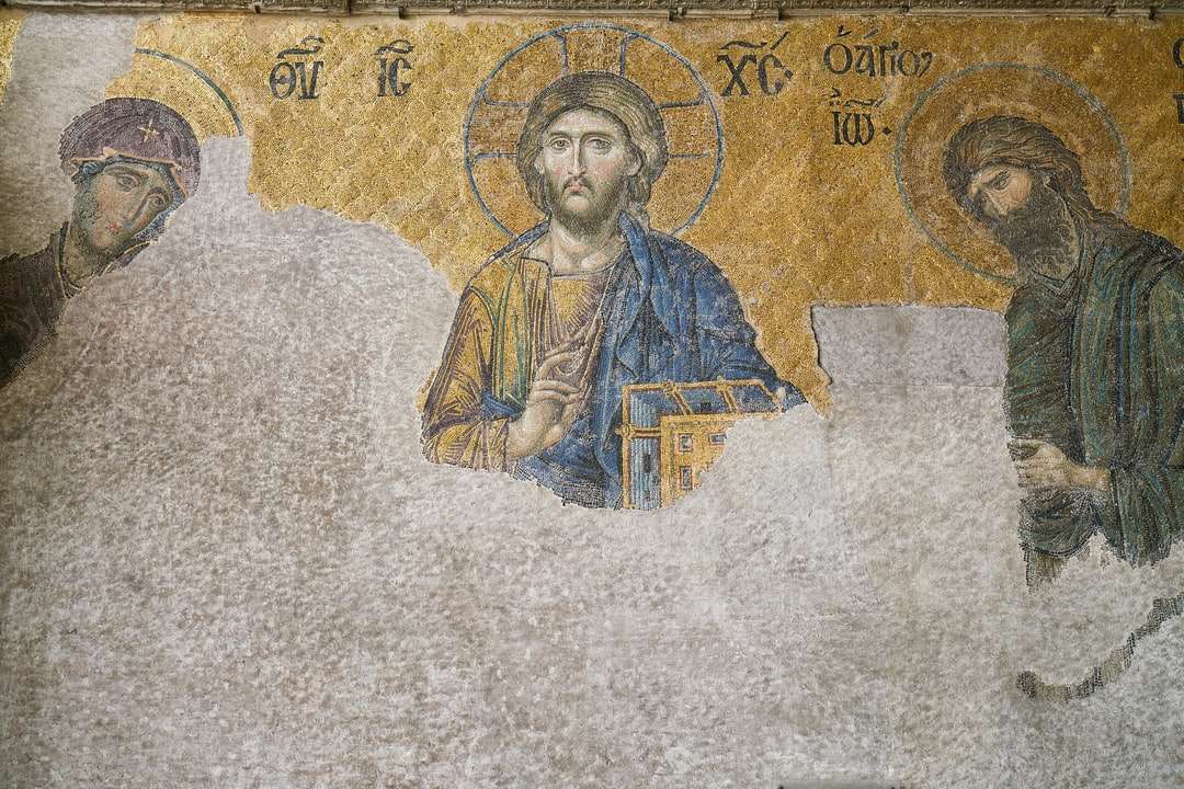 jesucristo, en, cruz, pintura rompecabezas en línea