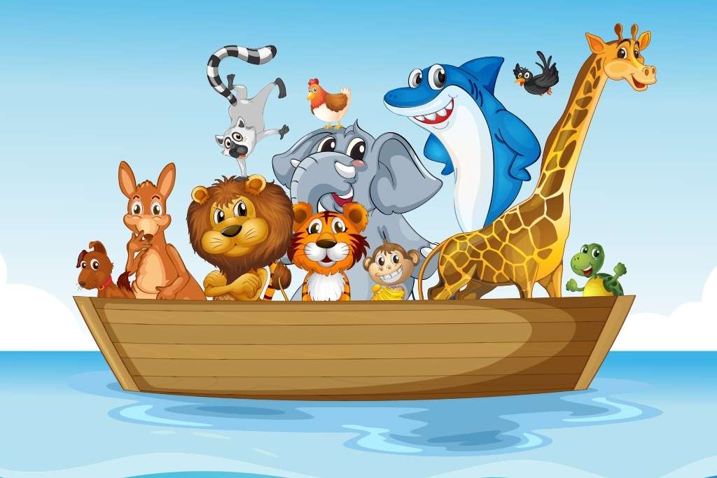 животни на лодката онлайн пъзел