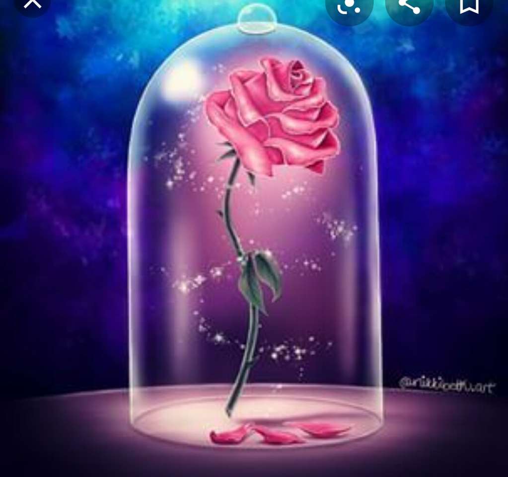 La rosa incantata in La bella e la bestia - puzzle online