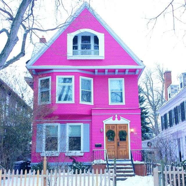 roze huis legpuzzel online