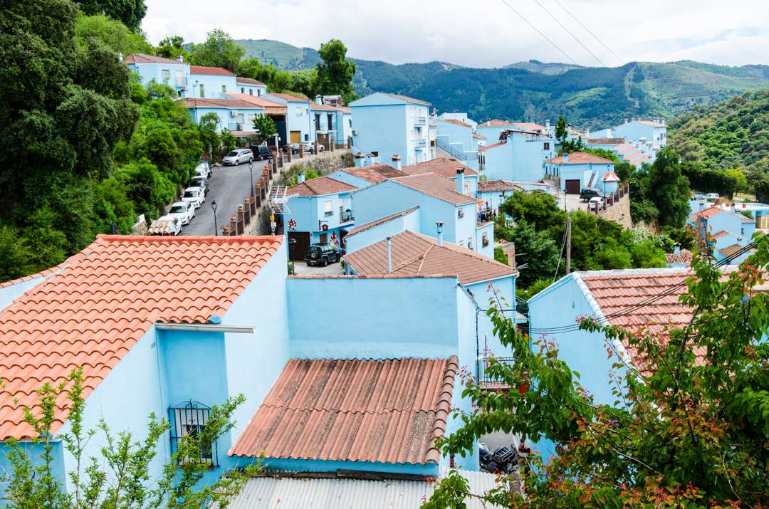 blå by i Spanien Pussel online