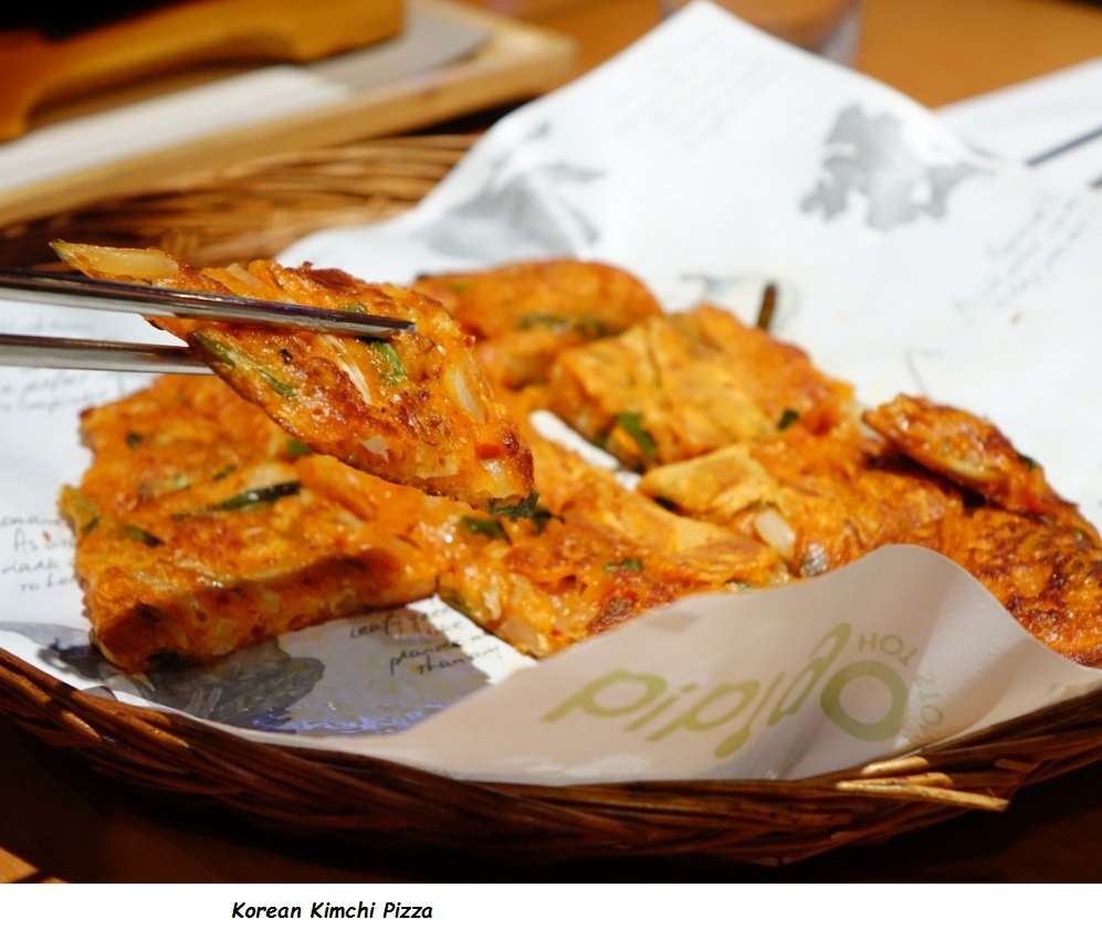 Koreansk kimchi-pizza pussel på nätet