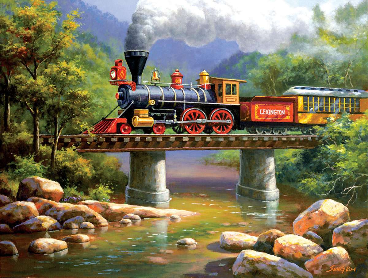 train qui traverse le pont puzzle en ligne