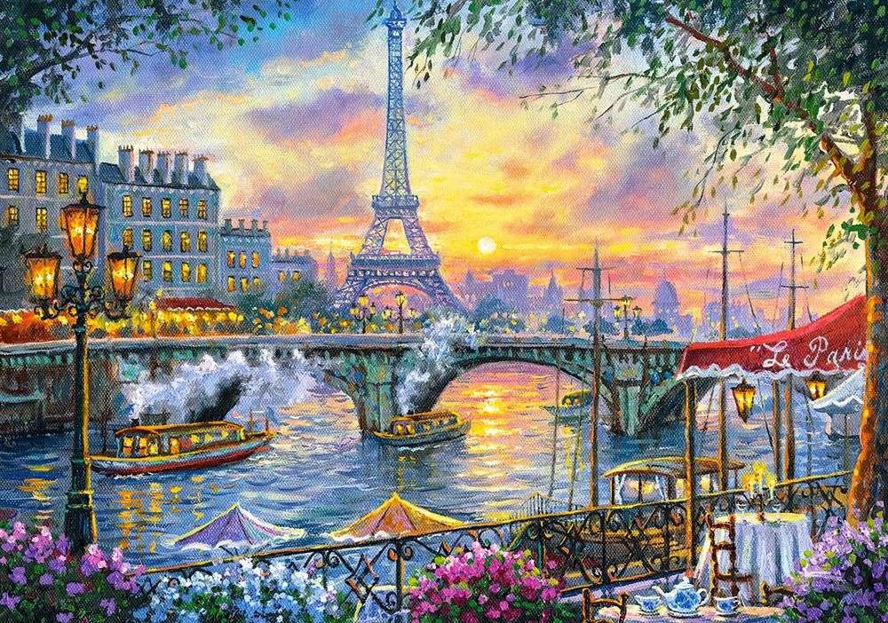 Париж- кула Айфла, река онлайн пъзел