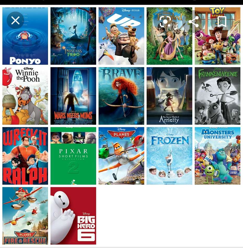 Disney filmy skládačky online