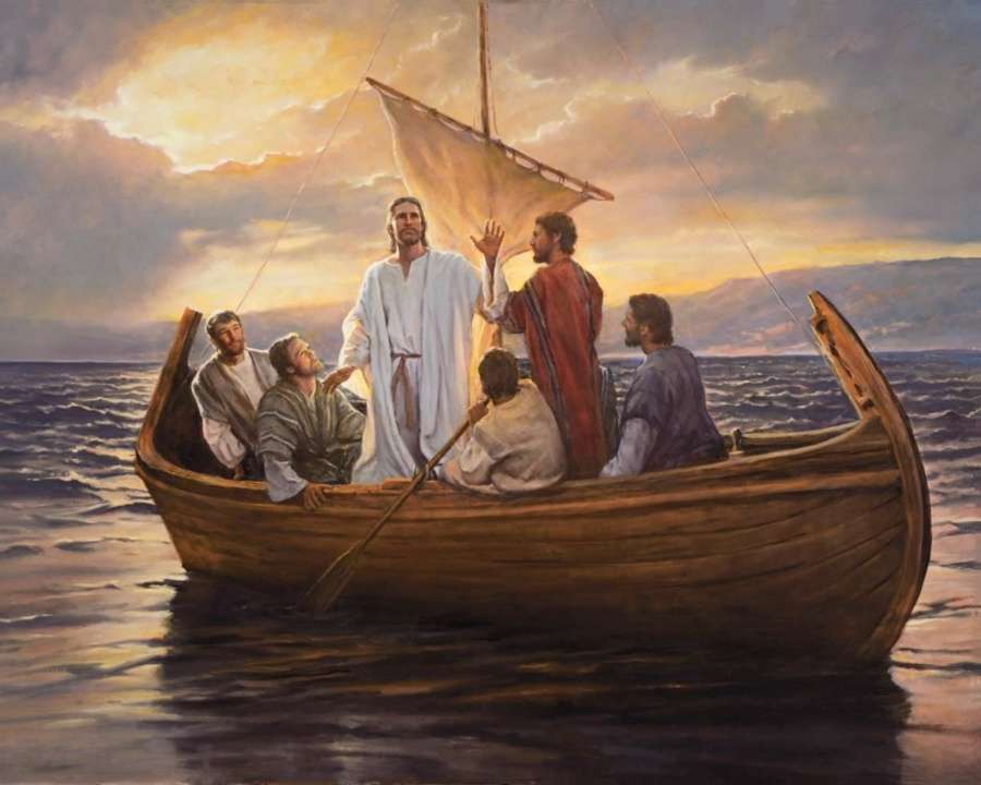 Jézus a csónakban kirakós online