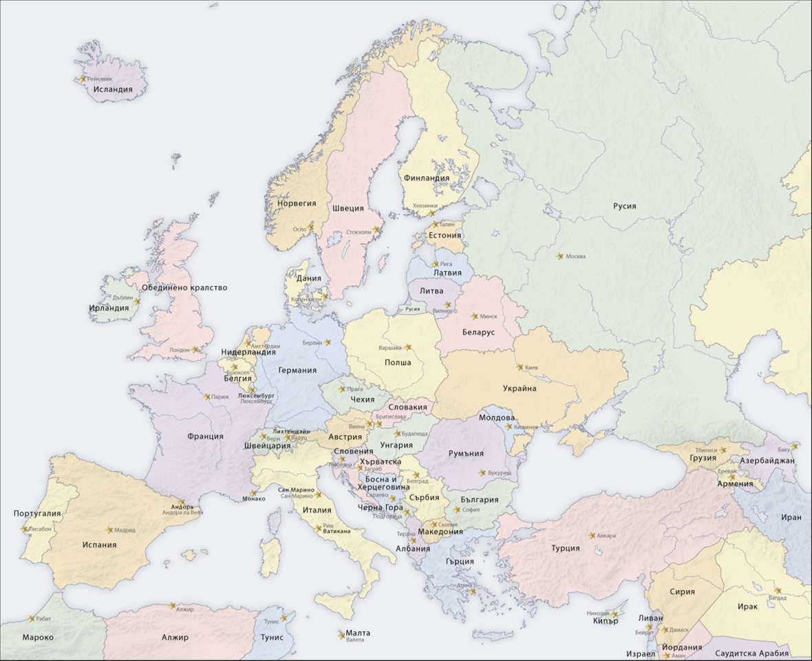 een kaart van Europa online puzzel