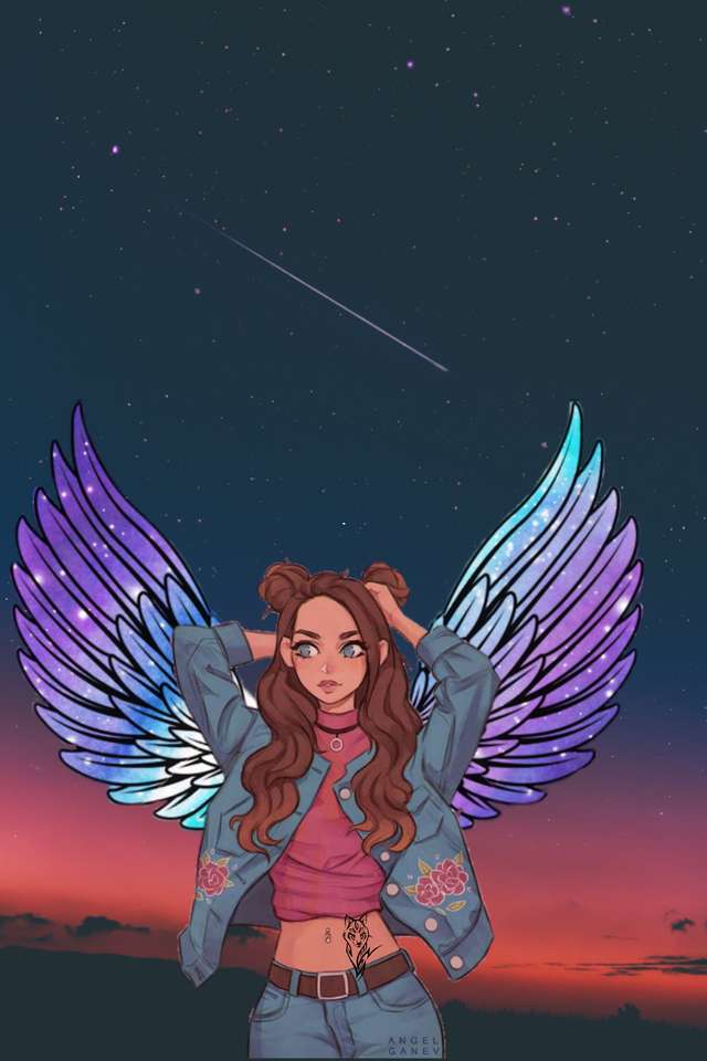 Крилата ангелска жена онлайн пъзел