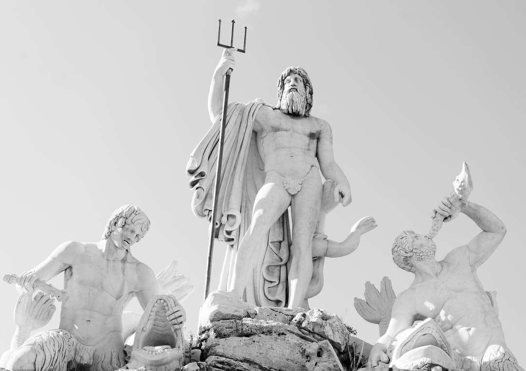 φωτογραφία κλίμακας του γκρι του αγάλματος αγγέλου παζλ online