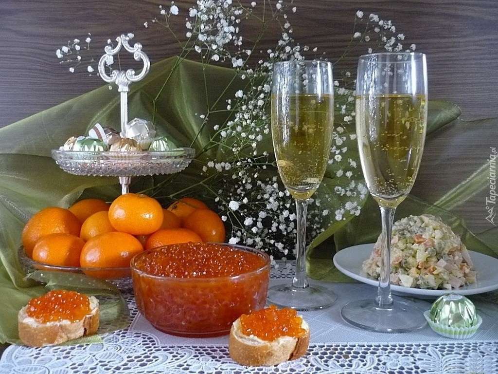 kaviar för champagne Pussel online