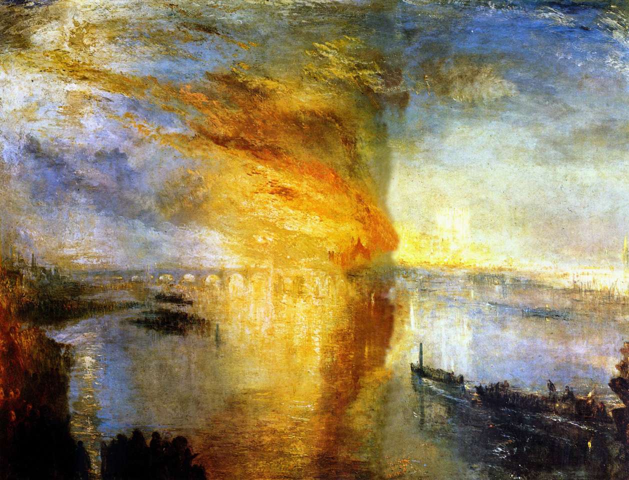 W. Turner. Incendio de la Cámara de los Lores rompecabezas en línea