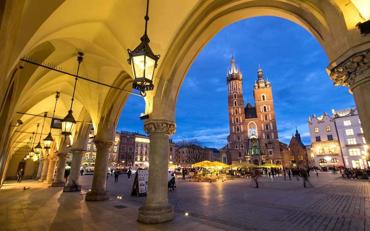 Старый город Кракова онлайн-пазл