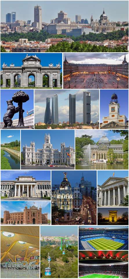 Monuments de collage de Madrid puzzle en ligne