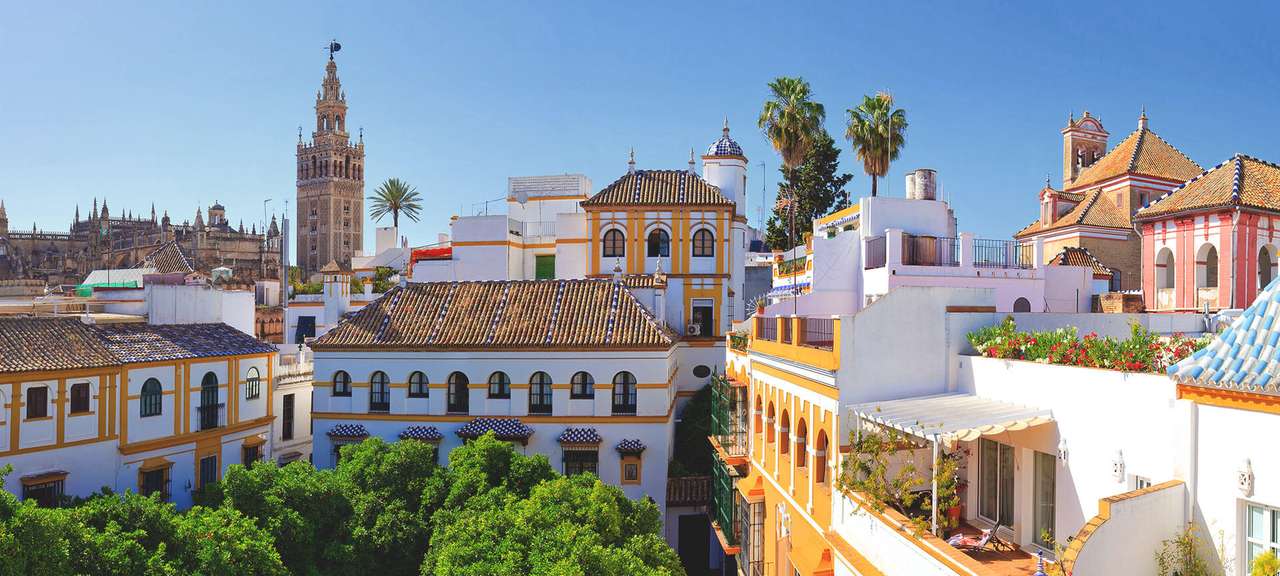 Гледка на град Севиля отгоре онлайн пъзел