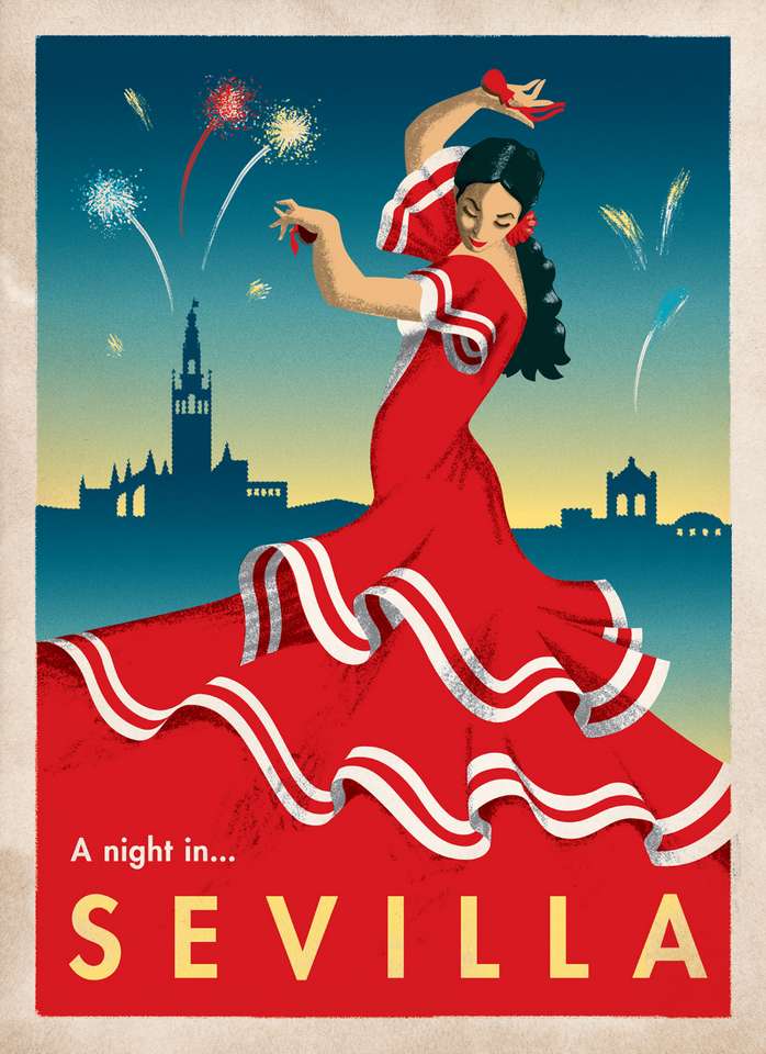 Плакат севильского фламенко онлайн-пазл