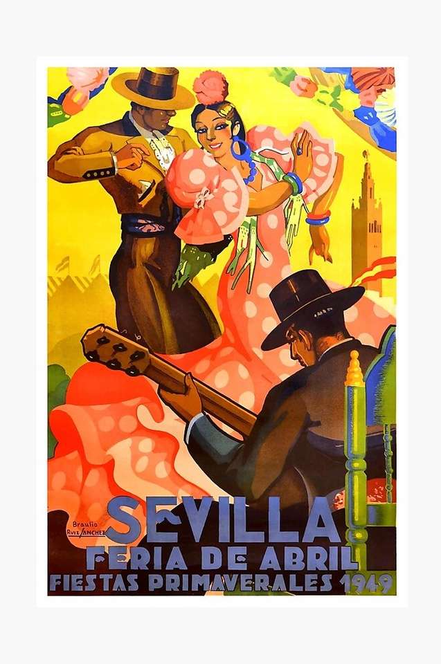 Sevilla Flamenco-affisch Pussel online