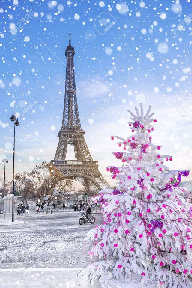 Eiffeltoren in de winter legpuzzel online