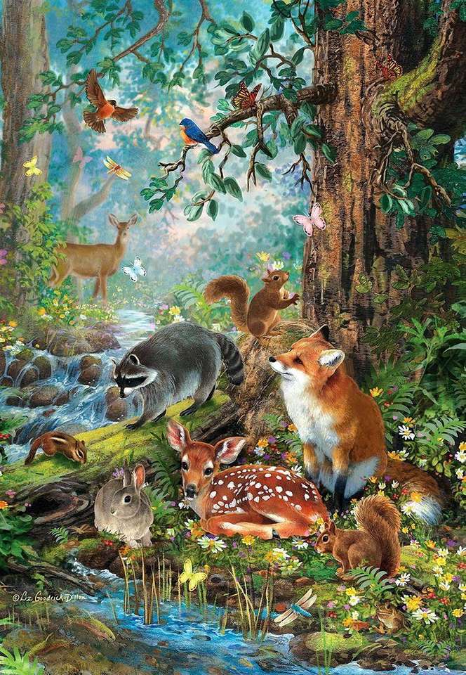 zvířata v lese online puzzle