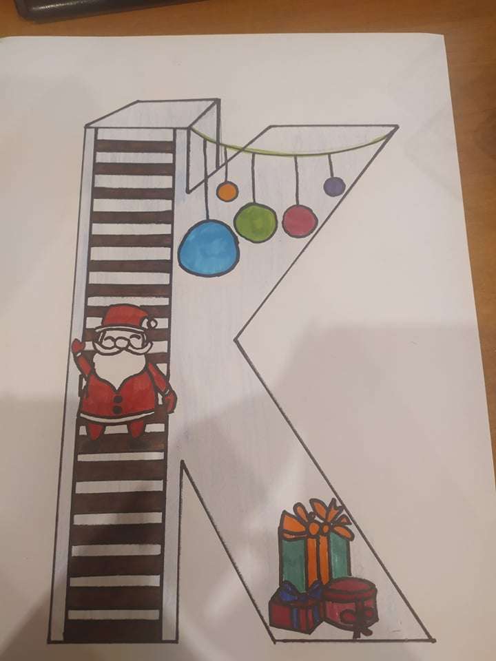 Vánoční kresba online puzzle