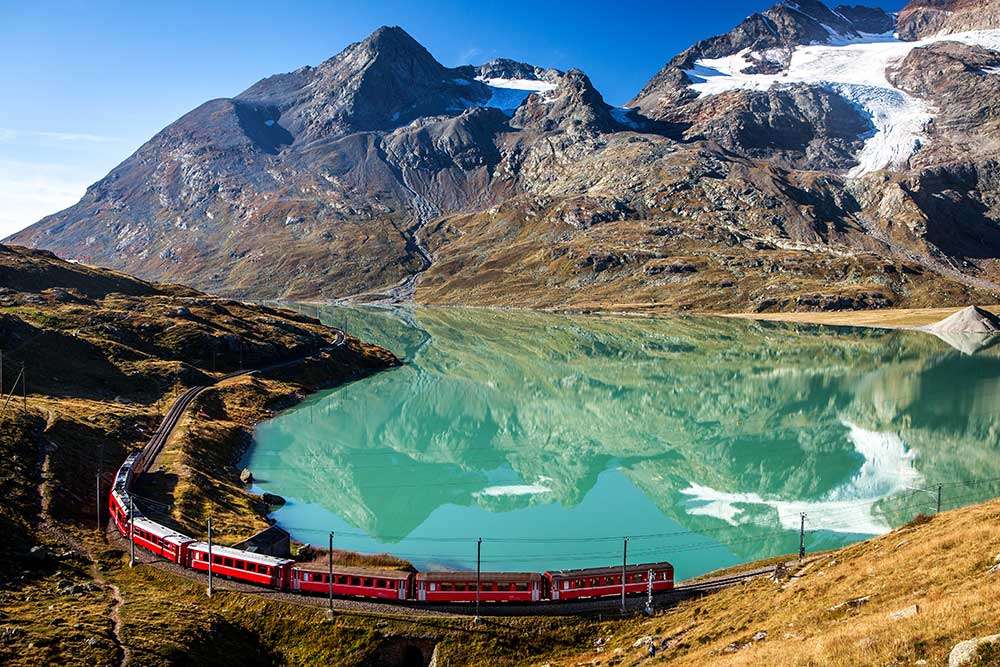 trem- Bernina Express quebra-cabeças online
