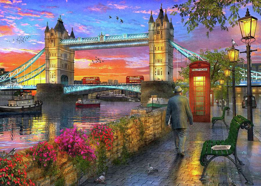 A lonely walk around London jigsaw puzzle online