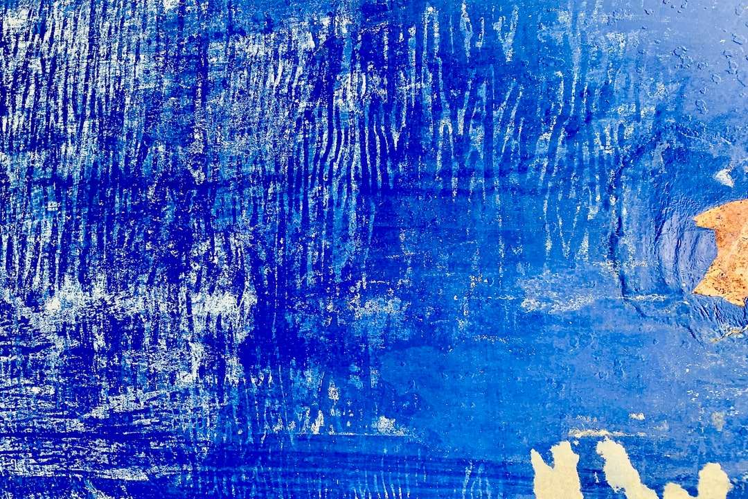 kék-fehér absztrakt festészet kirakós online