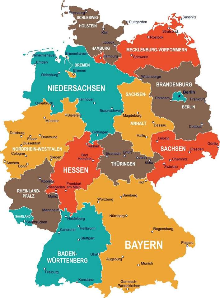 χάρτης της Γερμανίας online παζλ