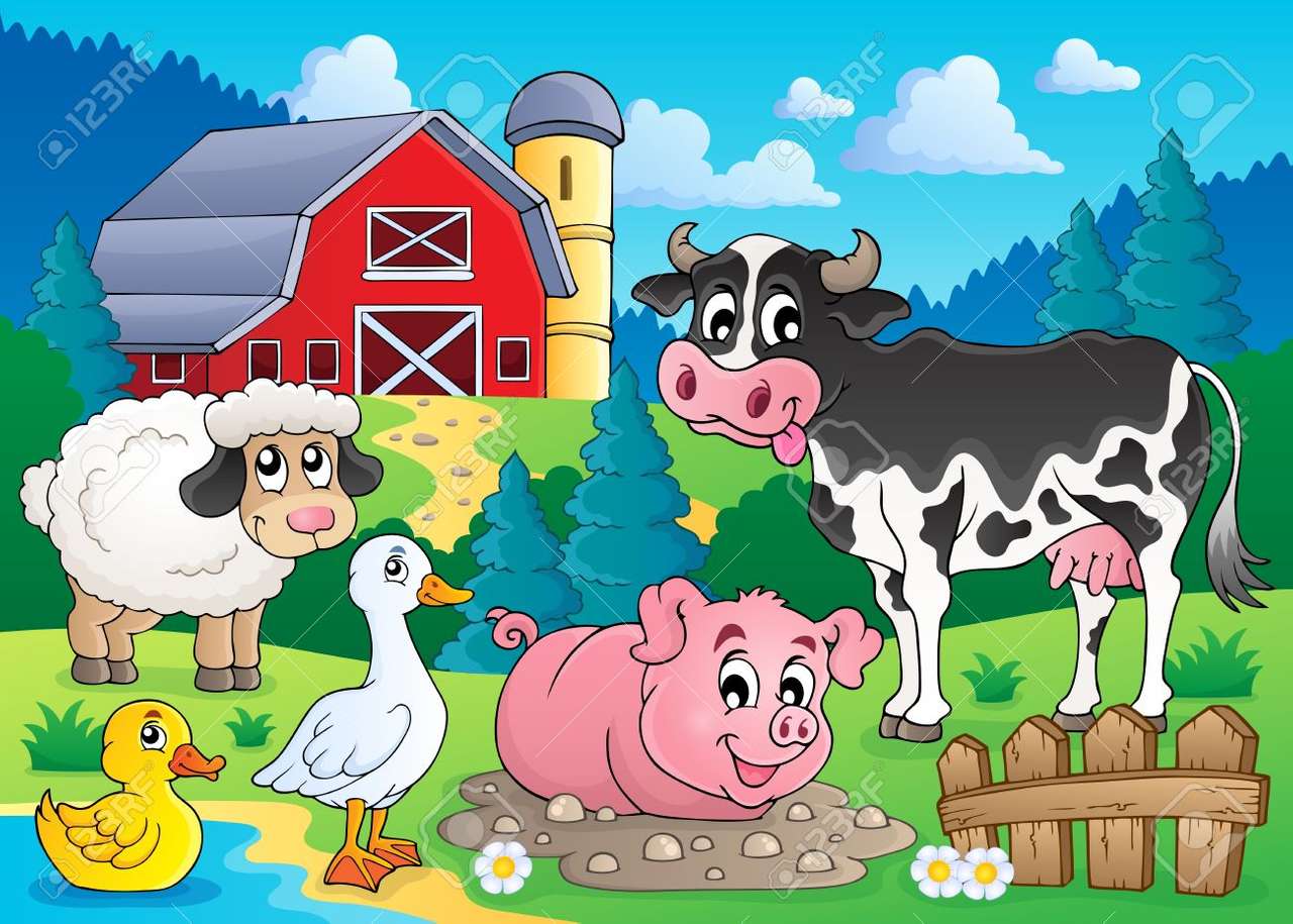 animierte Farm. Puzzlespiel online
