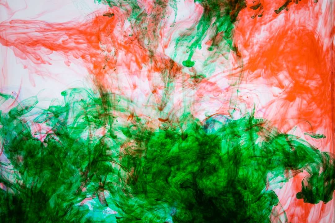 緑とオレンジの抽象絵画 ジグソーパズルオンライン