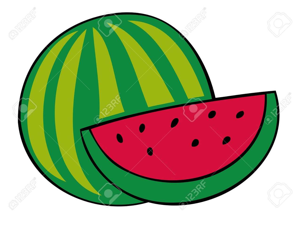 Wassermelonenbuchstabe S. Puzzlespiel online