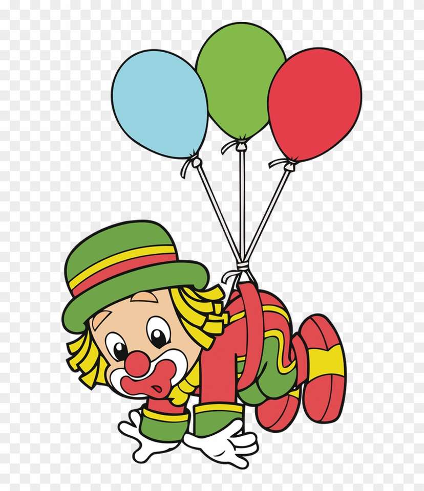 клоун с балони онлайн пъзел