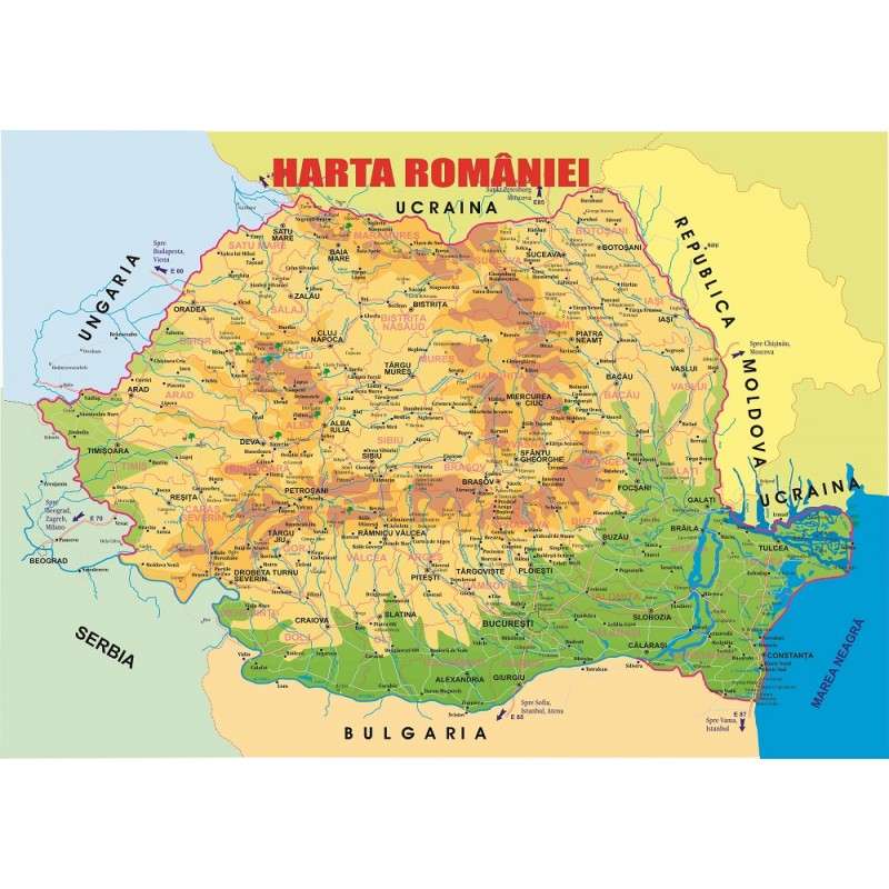 Χάρτης παζλ της Ρουμανίας παζλ online