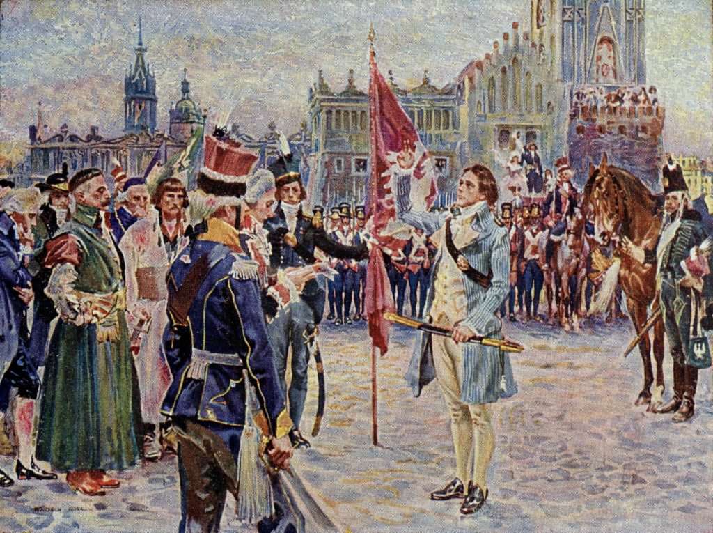 El juramento de Kosciuszko en la Plaza del Mercado de Cracovia rompecabezas en línea