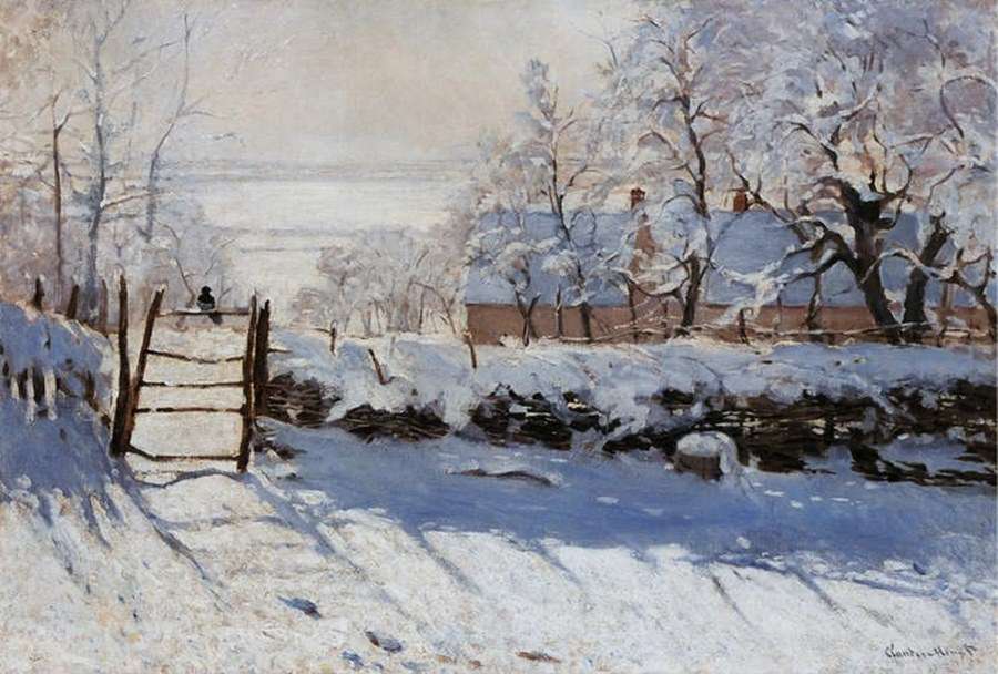 Claude Monet - Cotofana på vintern pussel på nätet