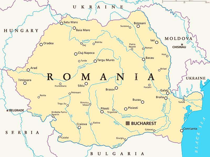 O mapa romeno puzzle online
