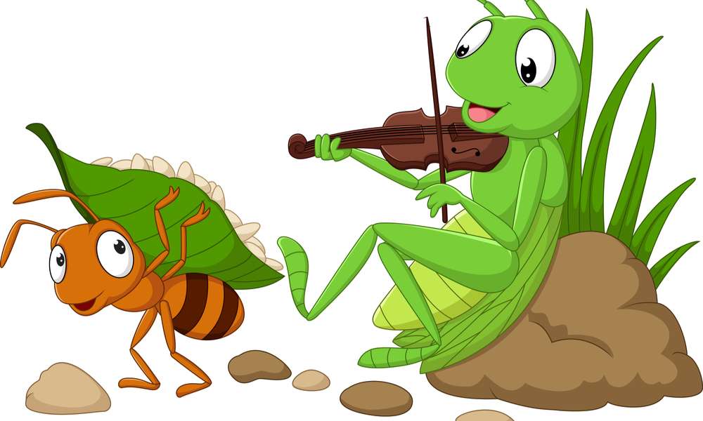 Kobylka a mravenec skládačky online