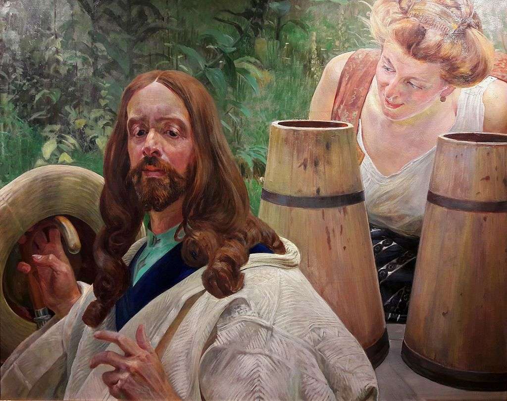 Kristus och den samaritanska kvinnan (målning av Jacek Malczewski Pussel online