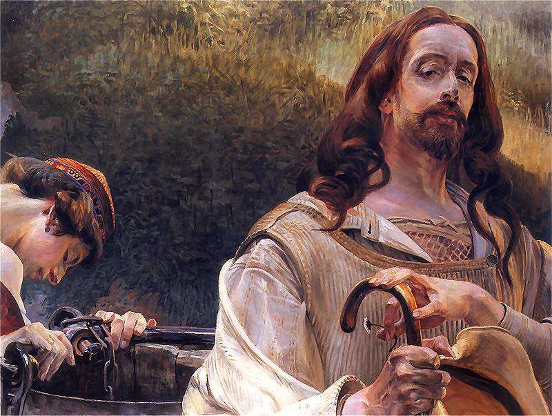 Ο Χριστός και η γυναίκα της Σαμαρείτης (ζωγραφική του Jacek Malczewski παζλ online