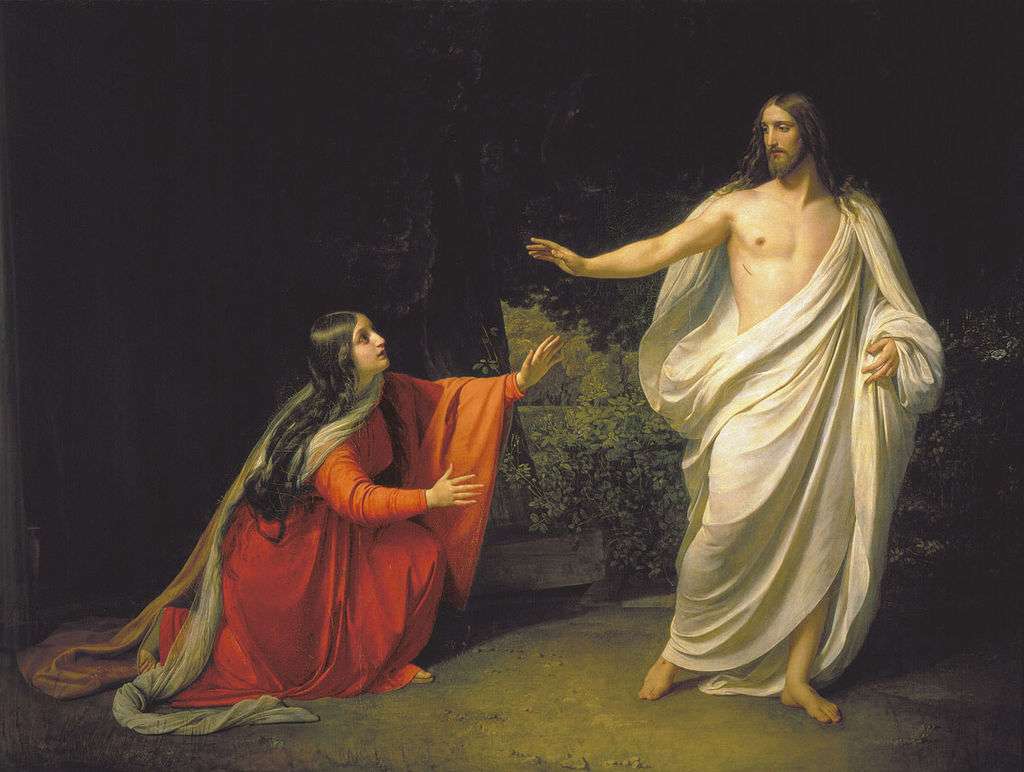Ο Χριστός εμφανίζεται στη Μαρία Μαγδαληνή (εικόνα Άλεξ παζλ online