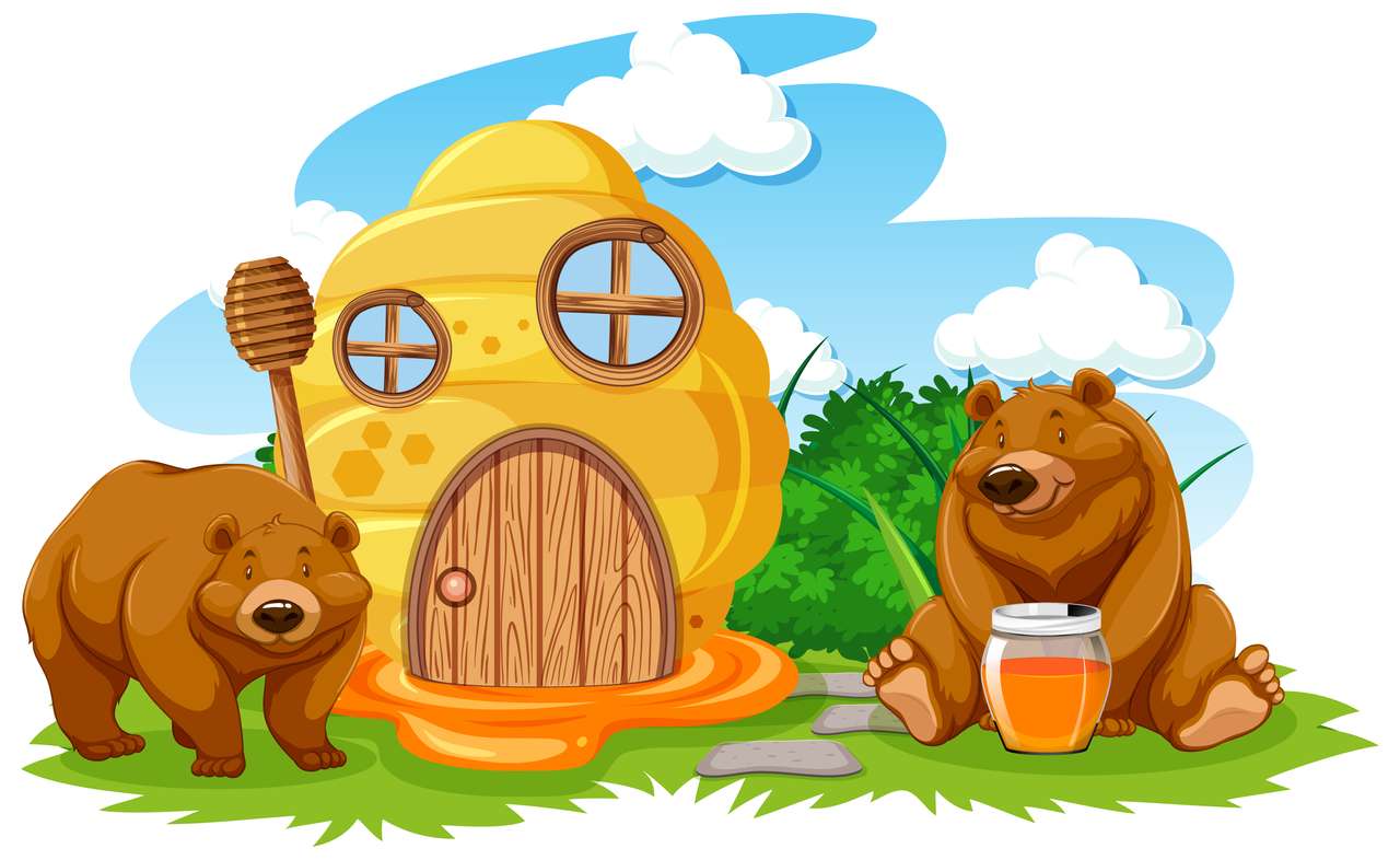 Animales salvajes - El oso de miel rompecabezas en línea