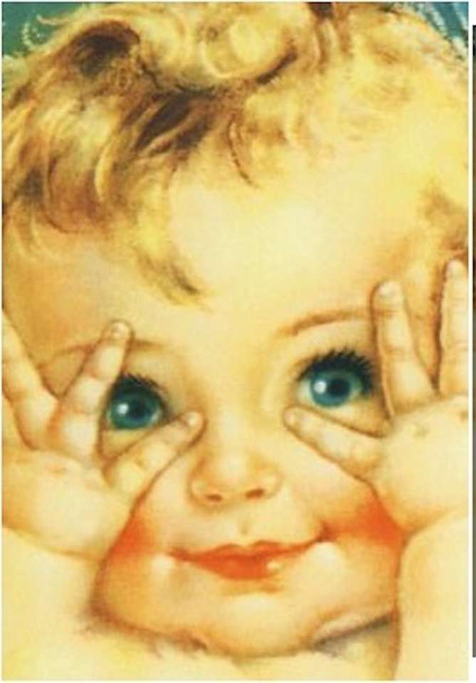 děťátko s modrýma očima puzzle en ligne