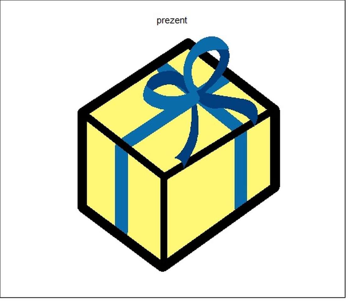 Puzzle-PCS Geschenksymbol. Puzzlespiel online