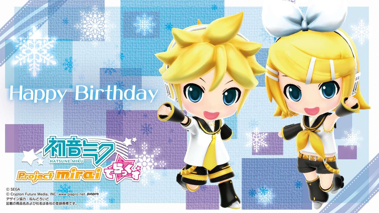 Kagamine Rin e Len: Project Mirai Birthday puzzle online