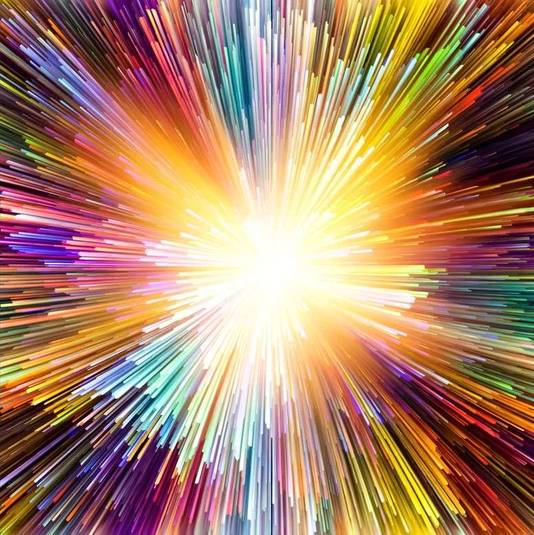 Explosión de luz de color colorido rompecabezas en línea