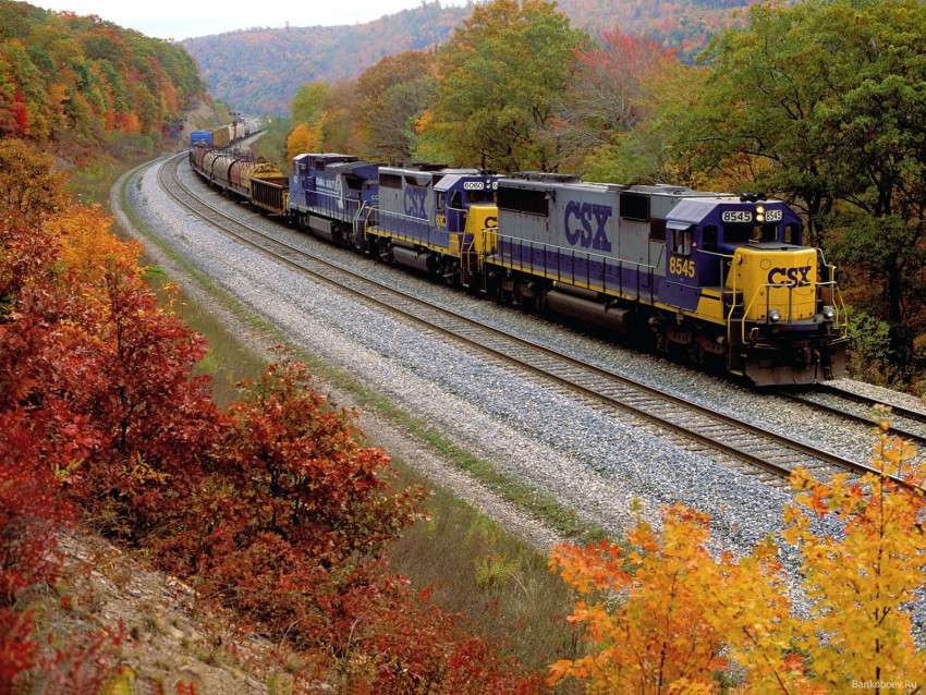 ősz, futó vonat kirakós online