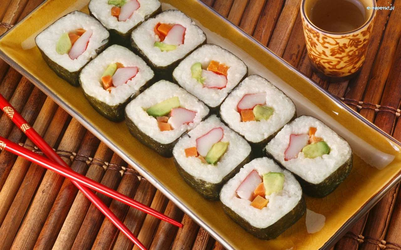 Prato japonês - sushi quebra-cabeças online